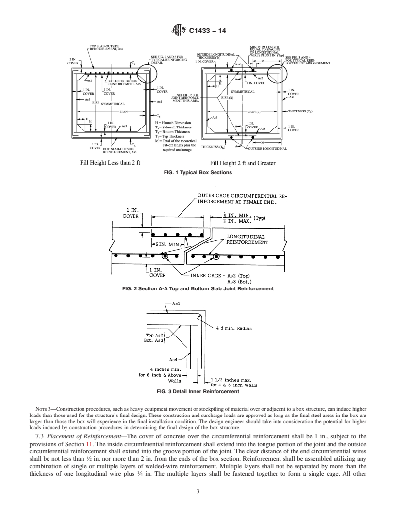 REDLINE ASTM C1433-14 - Standard Specification for  Precast Reinforced Concrete Monolithic Box Sections for Culverts,  Storm Drains, and Sewers