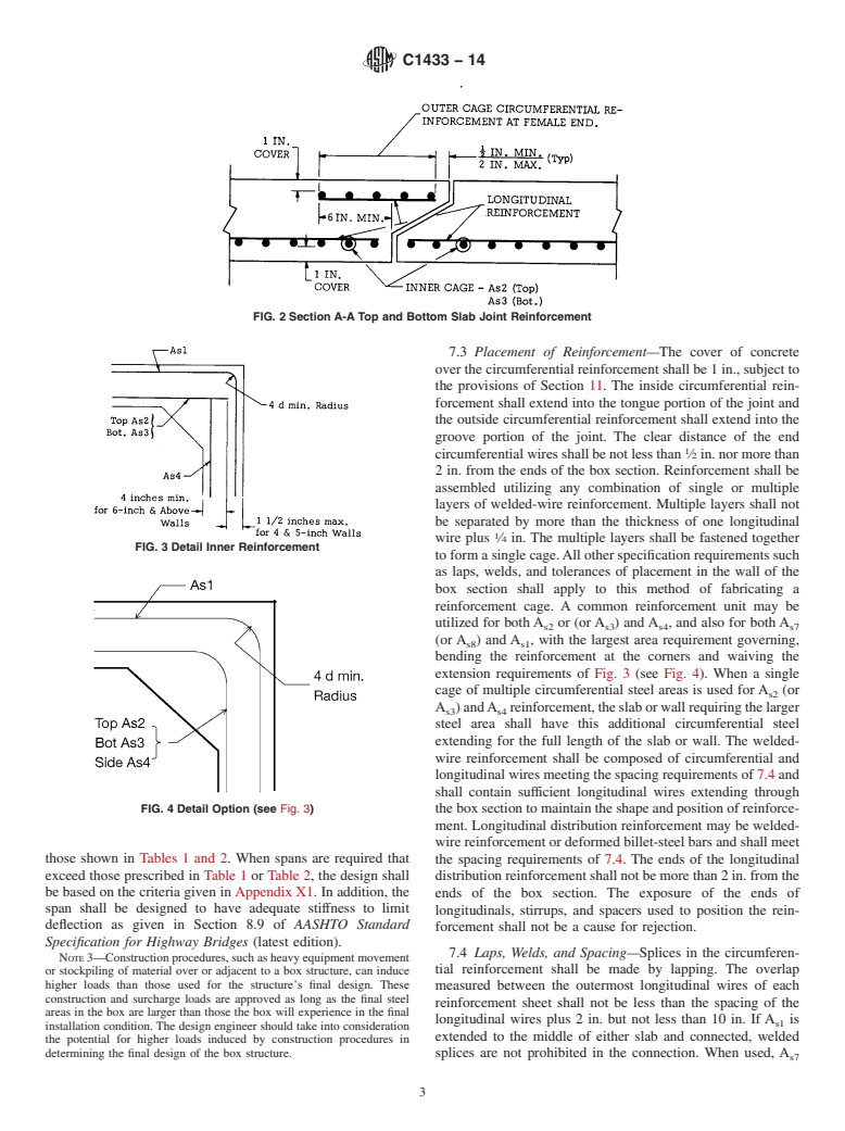 ASTM C1433-14 - Standard Specification for  Precast Reinforced Concrete Monolithic Box Sections for Culverts,  Storm Drains, and Sewers