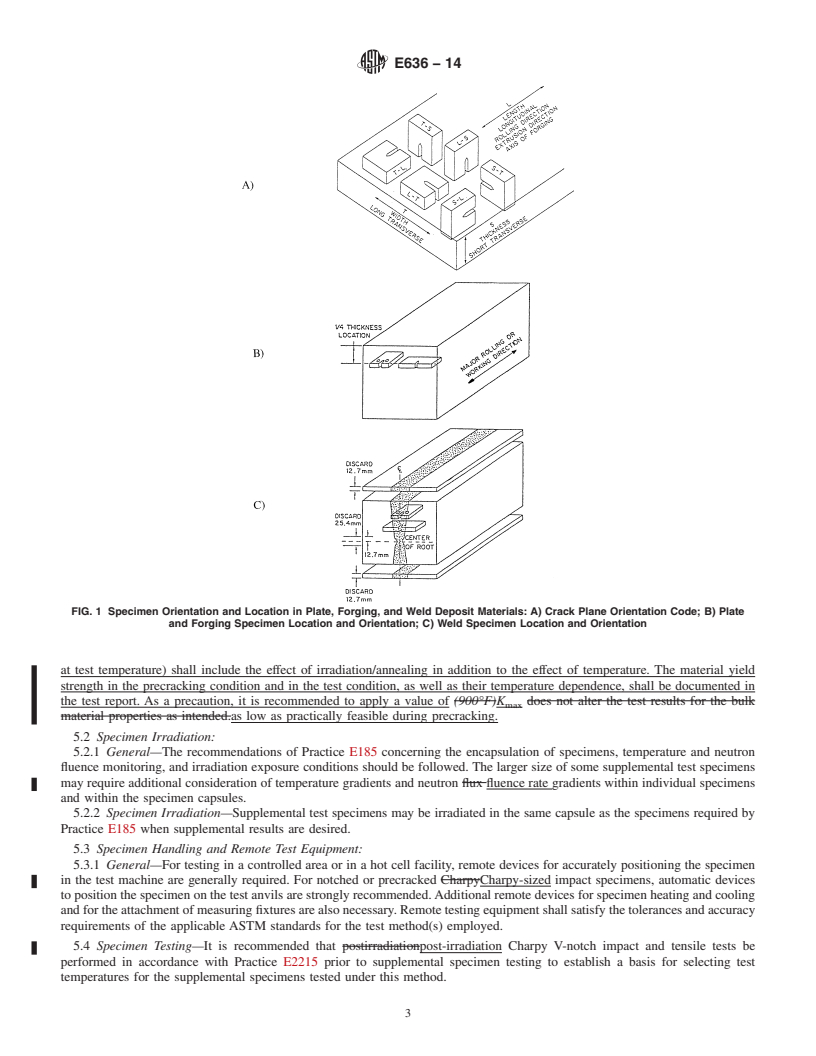 REDLINE ASTM E636-14 - Standard Guide for  Conducting Supplemental Surveillance Tests for Nuclear Power  Reactor Vessels, E&#8201;706 &#40;IH&#41;