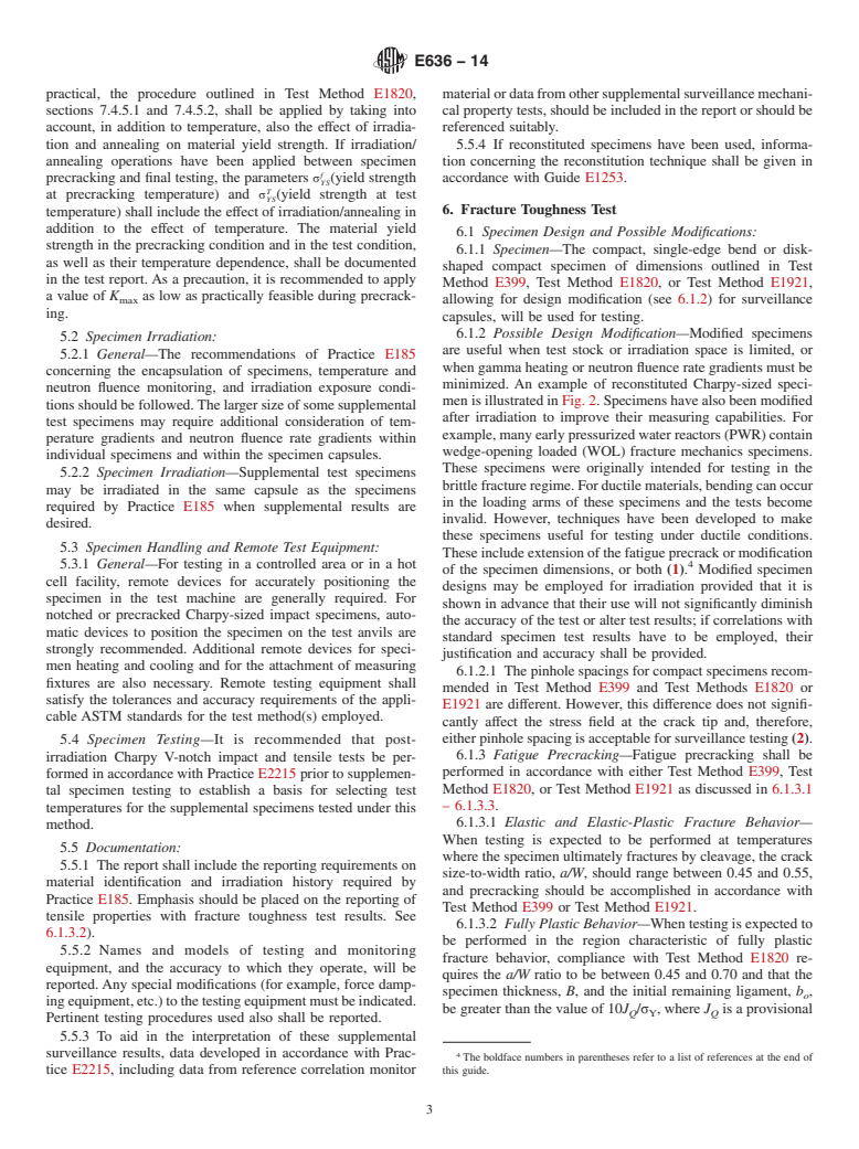 ASTM E636-14 - Standard Guide for  Conducting Supplemental Surveillance Tests for Nuclear Power  Reactor Vessels, E&#8201;706 &#40;IH&#41;