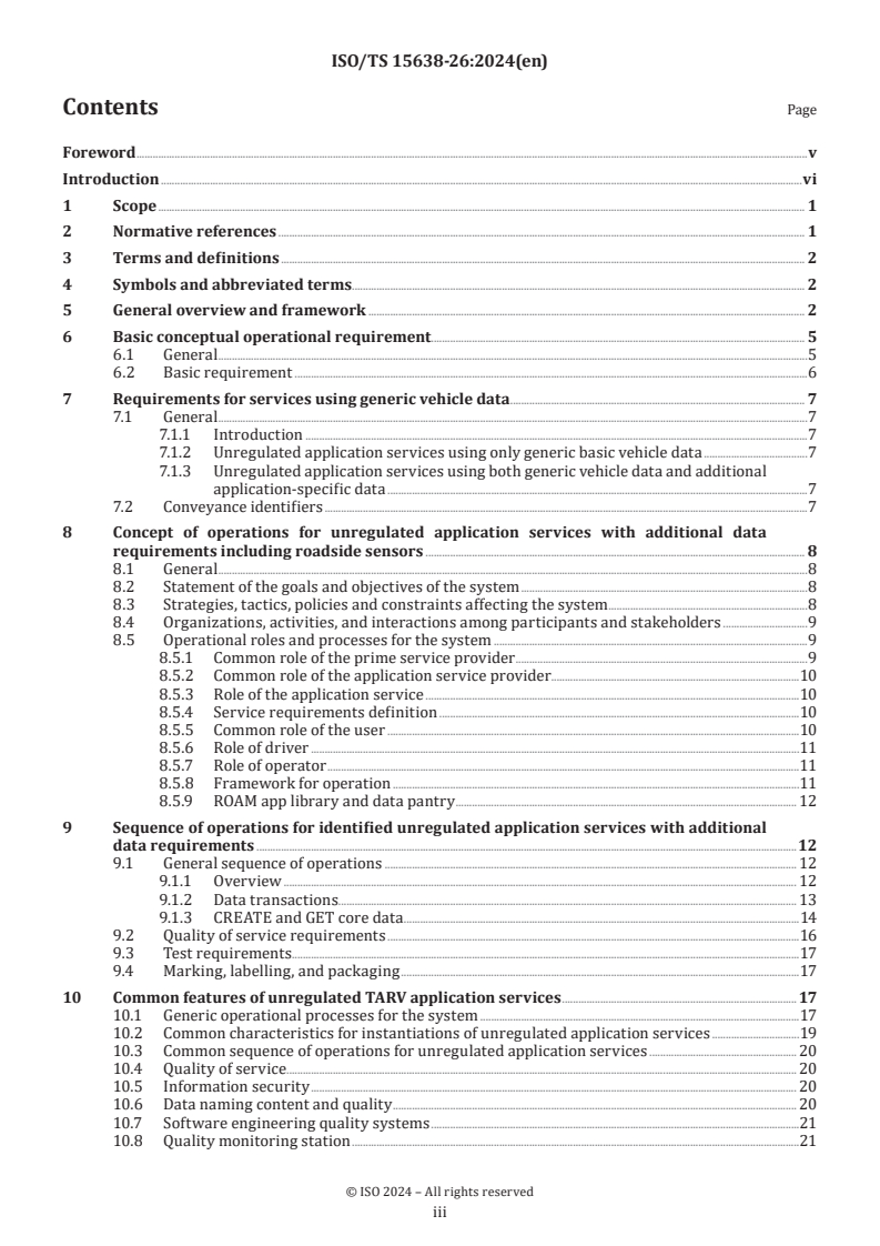 ISO/TS 15638-26:2024 - Intelligent transport systems — Framework for cooperative telematics applications for regulated vehicles (TARV) — Part 26: Electric vehicle dynamic charging monitoring
Released:16. 10. 2024