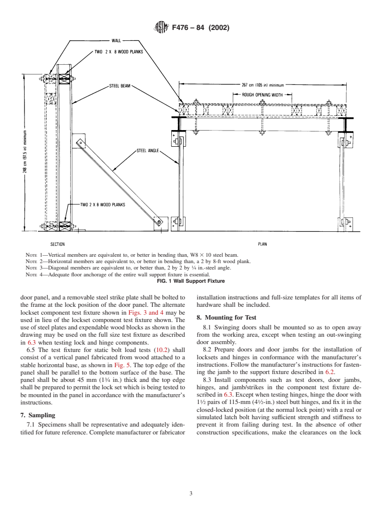 ASTM F476-84(2002) - Standard Test Methods for Security of Swinging Door Assemblies (Withdrawn 2011)