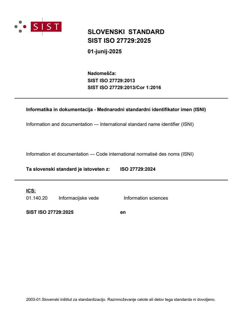 ISO 27729:2025