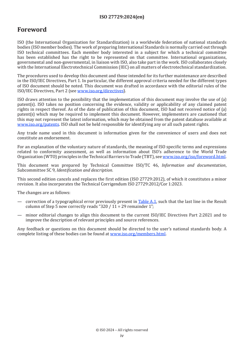SIST ISO 27729:2025 ISO 27729:2024 - Information and documentation — International standard name identifier (ISNI)
Released:11/11/2024 - Page 4 preview
