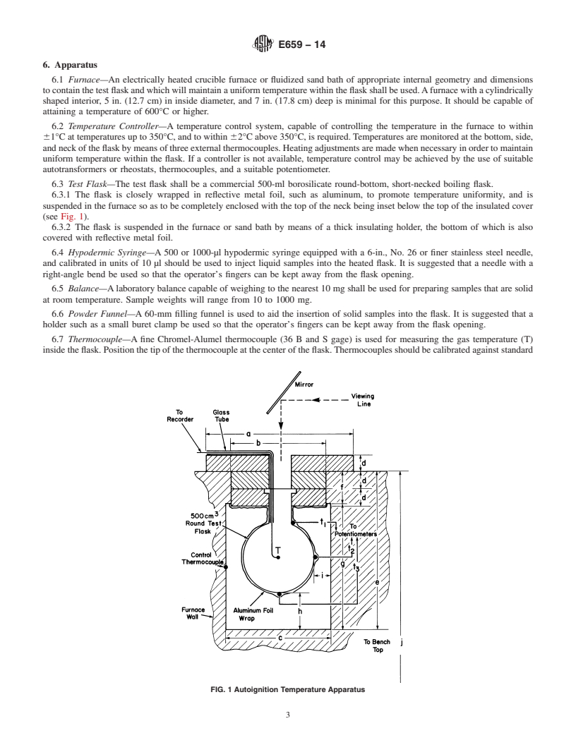 REDLINE ASTM E659-14 - Standard Test Method for  Autoignition Temperature of Liquid Chemicals