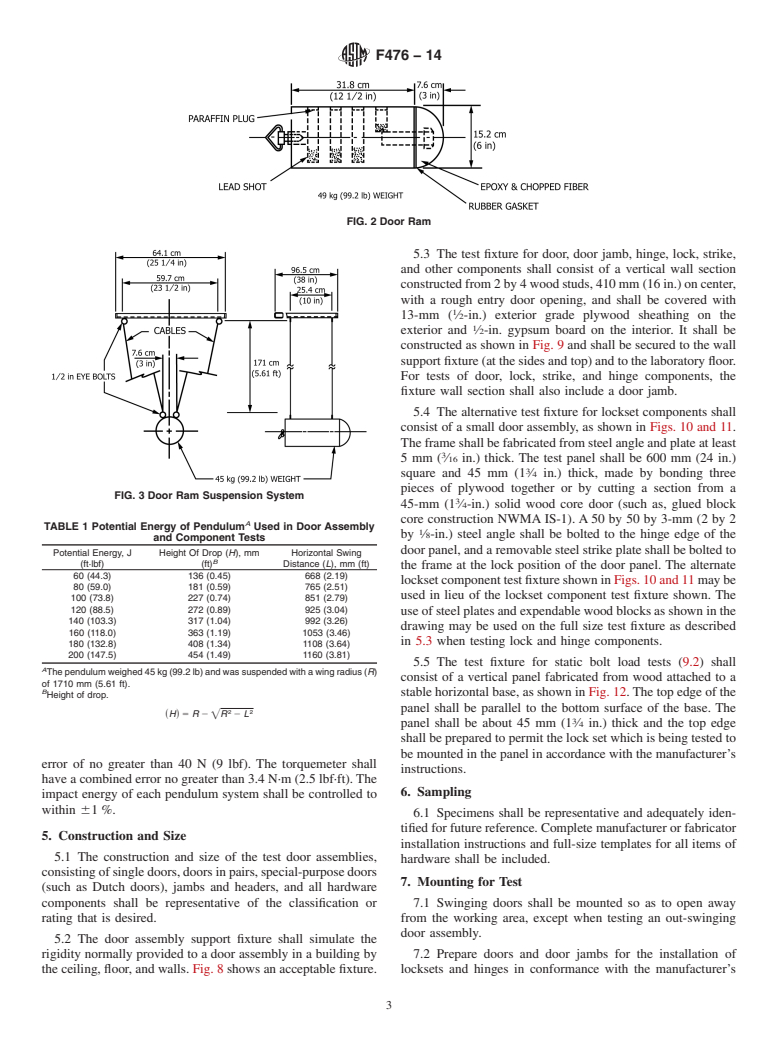 ASTM F476-14 - Standard Test Methods for Security of Swinging Door Assemblies