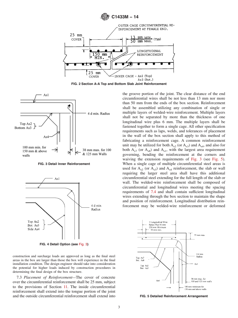 ASTM C1433M-14 - Standard Specification for  Precast Reinforced Concrete Monolithic Box Sections for Culverts,  Storm Drains, and Sewers &#40;Metric&#41;