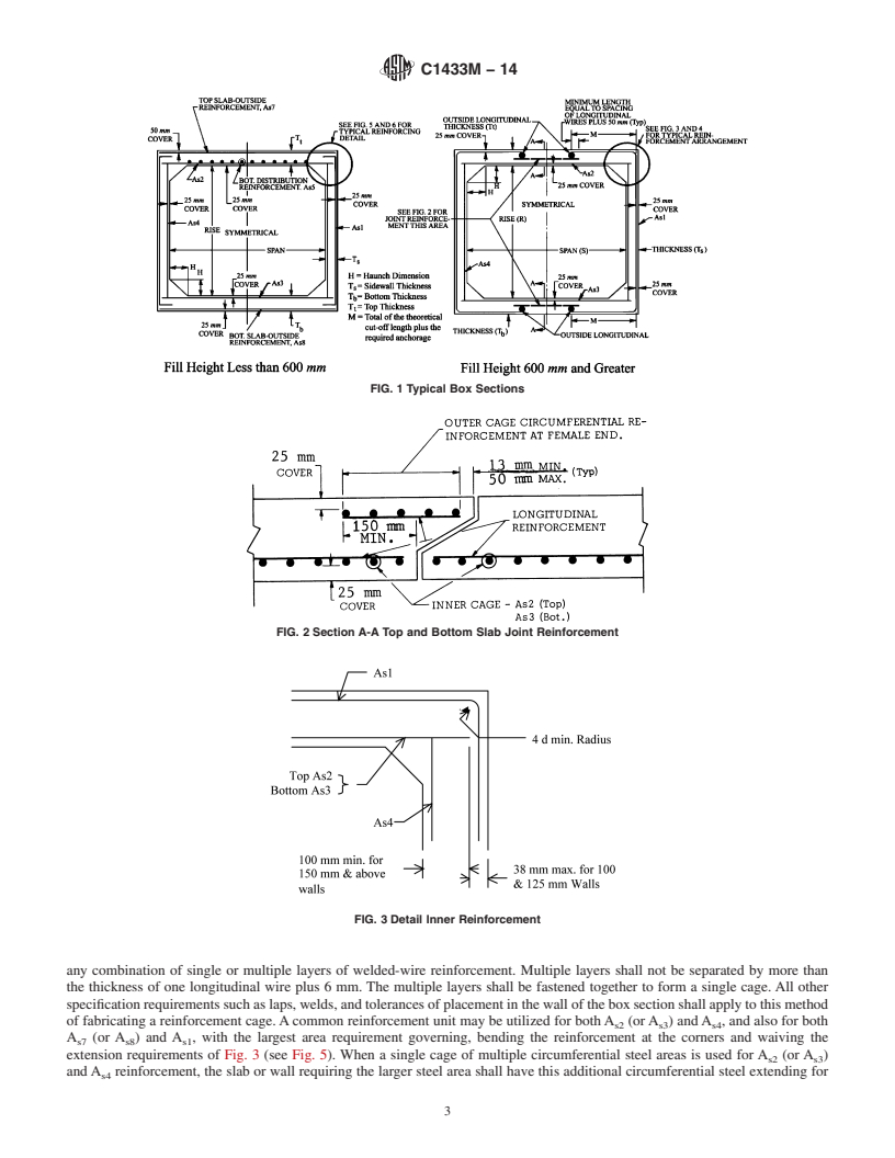 REDLINE ASTM C1433M-14 - Standard Specification for  Precast Reinforced Concrete Monolithic Box Sections for Culverts,  Storm Drains, and Sewers &#40;Metric&#41;