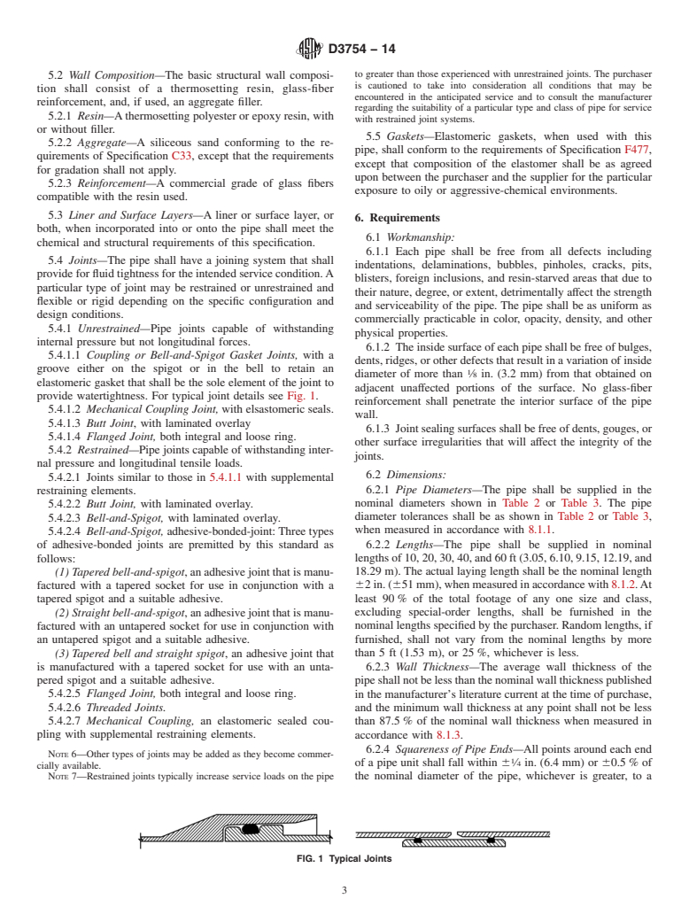 ASTM D3754-14 - Standard Specification for  &ldquo;Fiberglass&rdquo; &#40;Glass-Fiber-Reinforced Thermosetting-Resin&#41;  Sewer and Industrial Pressure Pipe