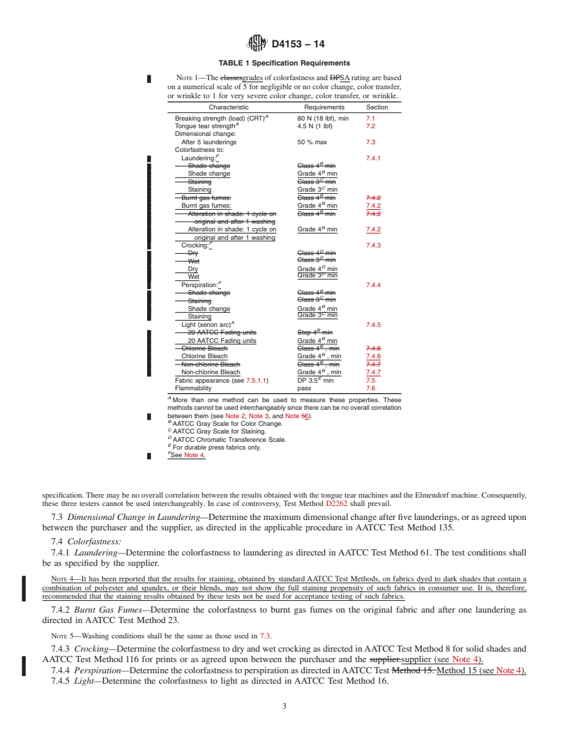 REDLINE ASTM D4153-14 - Standard Performance Specification for  Men&rsquo;s, Women&rsquo;s, and Children&rsquo;s Woven Handkerchief Fabrics