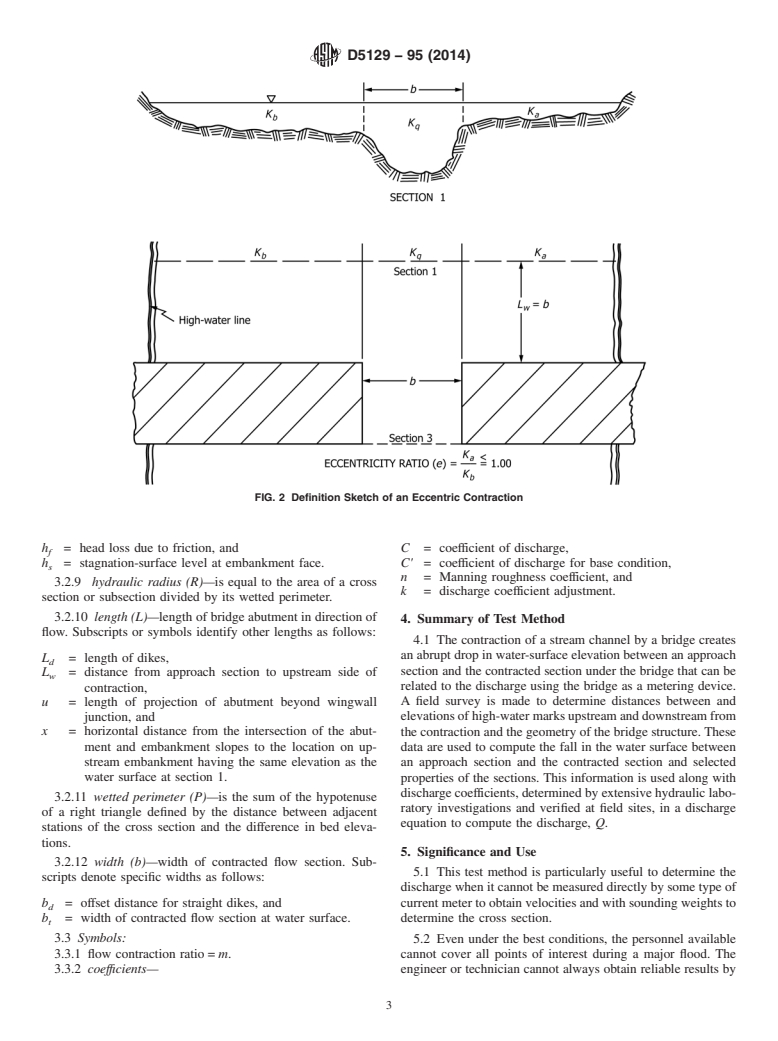 ASTM D5129-95(2014) - Standard Test Method for  Open Channel Flow Measurement of Water Indirectly by Using  Width Contractions