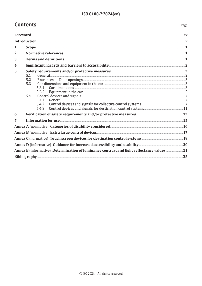 ISO 8100-7:2024 - Lifts for the transport of persons and goods — Part 7: Accessibility to lifts for persons including persons with disability
Released:10/23/2024