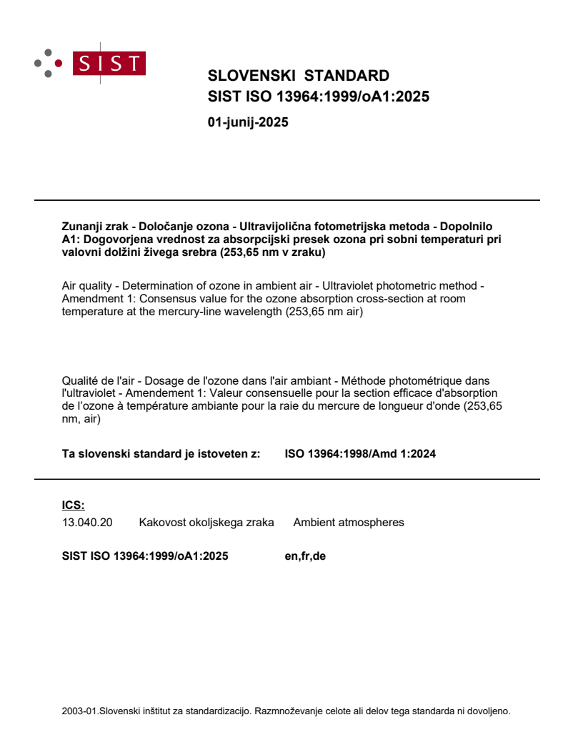 ISO 13964:1999/oA1:2025