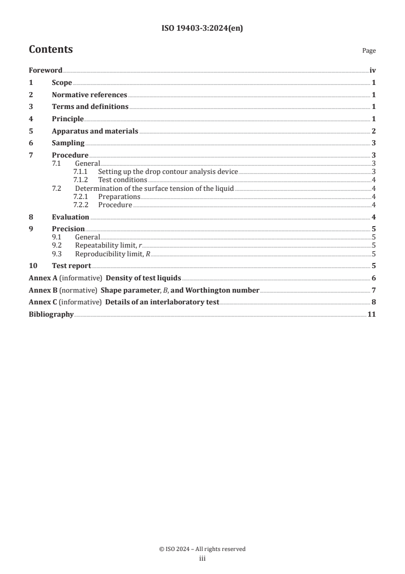 ISO 19403-3:2024 - Paints and varnishes — Wettability — Part 3: Determination of the surface tension of liquids using the pendant drop method
Released:4. 09. 2024