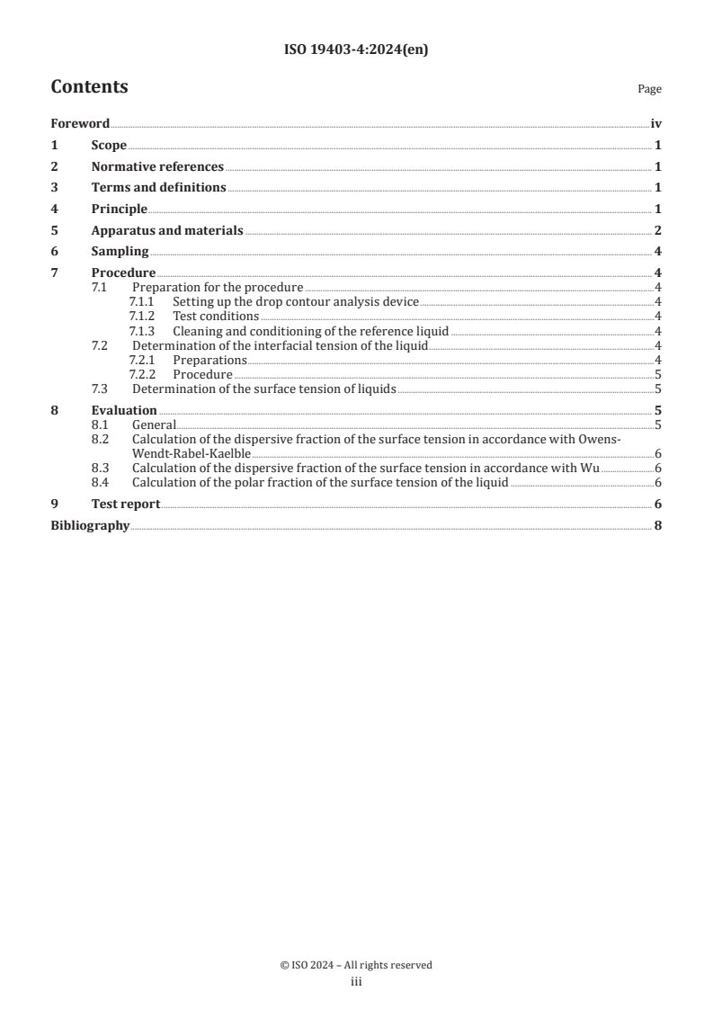 ISO 19403-4:2024 - Paints and varnishes — Wettability — Part 4: Determination of the polar and dispersive fractions of the surface tension of liquids from an interfacial tension
Released:18. 10. 2024