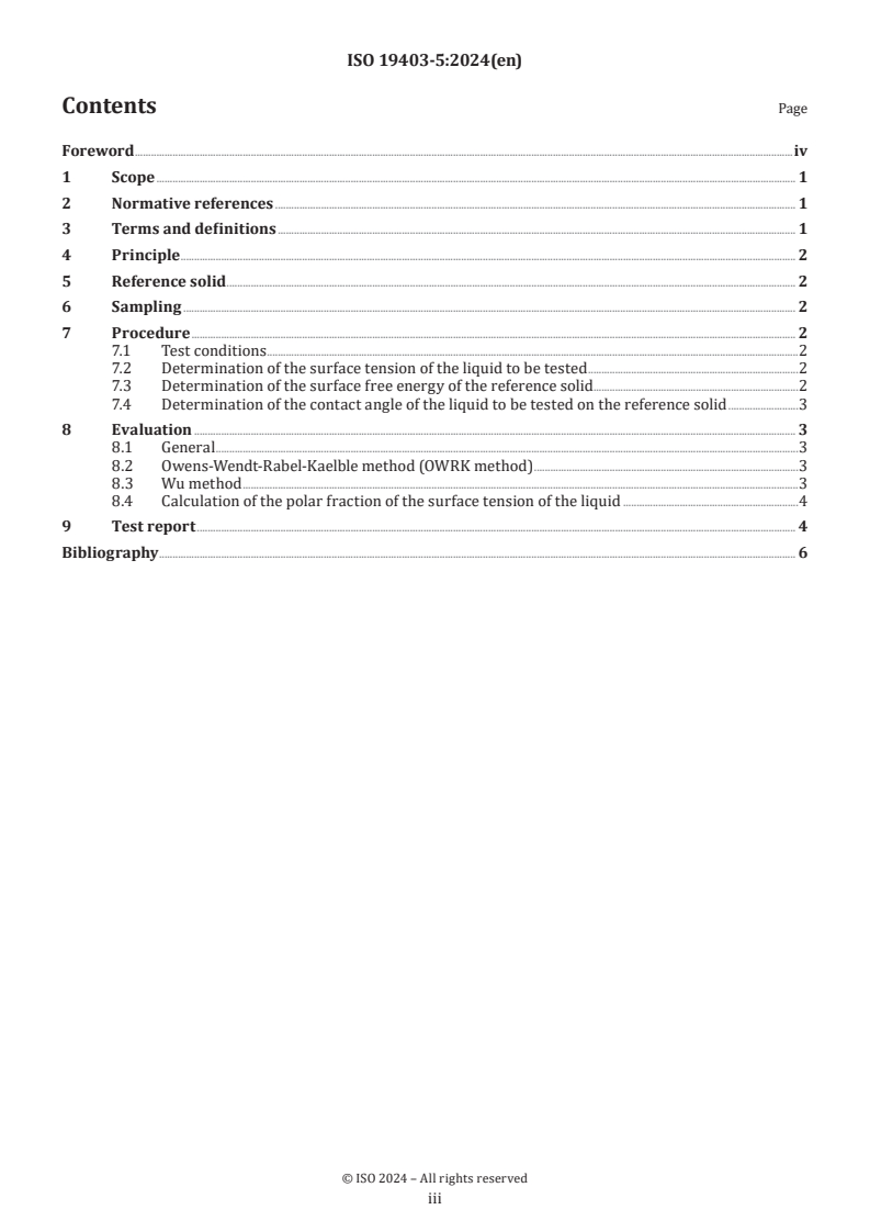 ISO 19403-5:2024 - Paints and varnishes — Wettability — Part 5: Determination of the polar and dispersive fractions of the surface tension of liquids from contact angles measurements on a solid with only a disperse contribution to its surface energy
Released:18. 10. 2024