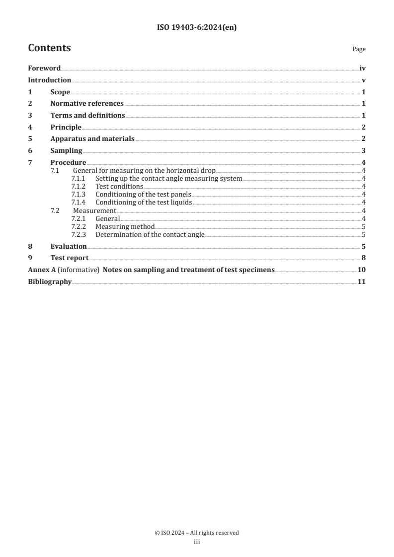 ISO 19403-6:2024 - Paints and varnishes — Wettability — Part 6: Measurement of dynamic advancing and receding angle by changing the volume of a drop
Released:18. 10. 2024