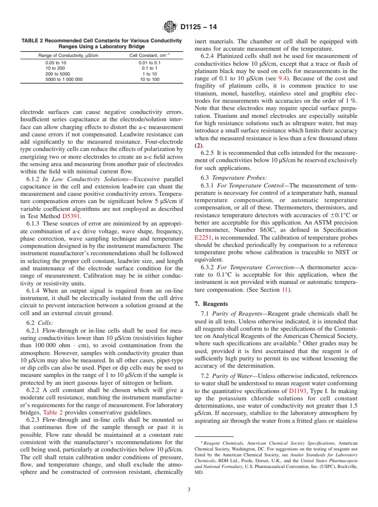 ASTM D1125-14 - Standard Test Methods for  Electrical Conductivity and Resistivity of Water (Withdrawn 2023)