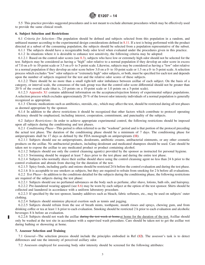 REDLINE ASTM E1207-14 - Standard Guide for  Sensory Evaluation of Axillary Deodorancy