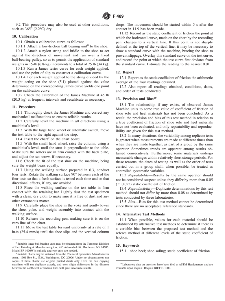 ASTM F489-96 - Standard Test Method for Using a James Machine