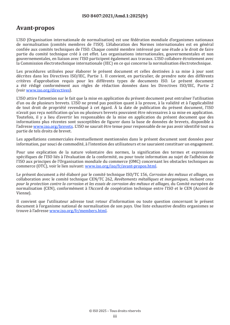 ISO 8407:2021/Amd 1:2025 - Corrosion des métaux et alliages — Élimination des produits de corrosion sur les éprouvettes d'essai de corrosion — Amendement 1
Released:21. 02. 2025