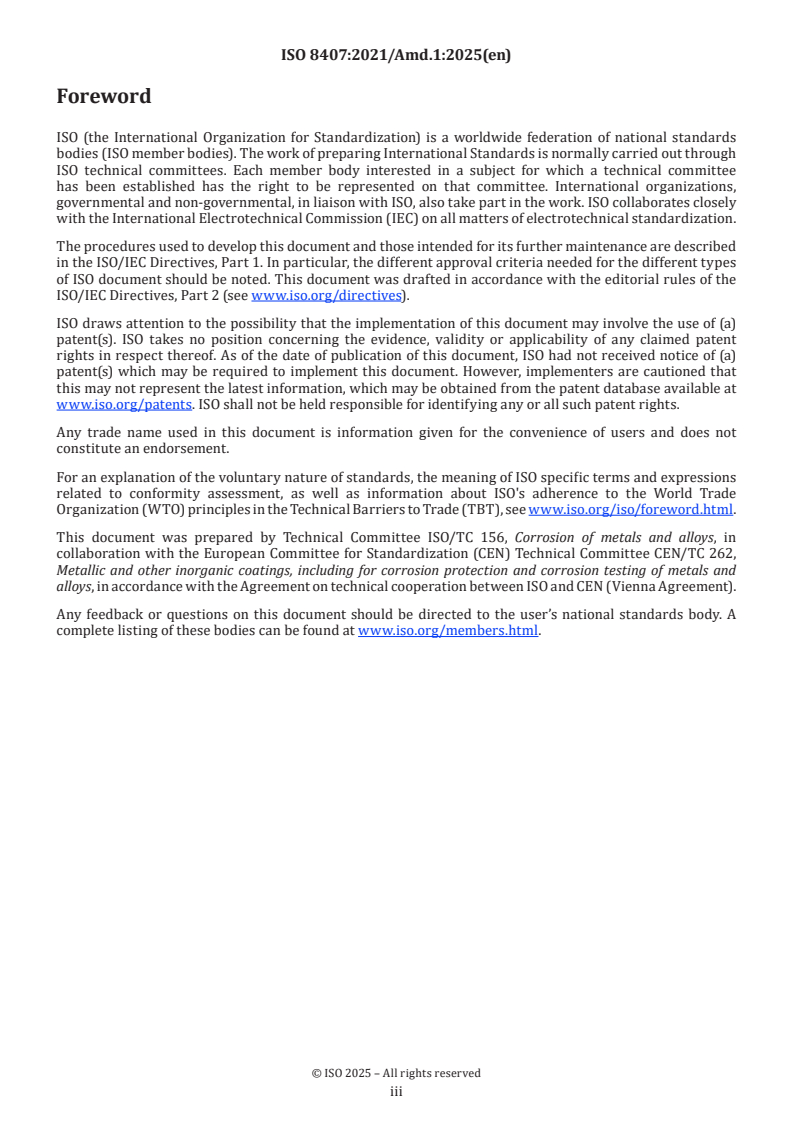 ISO 8407:2021/Amd 1:2025 - Corrosion of metals and alloys — Removal of corrosion products from corrosion test specimens — Amendment 1
Released:21. 02. 2025