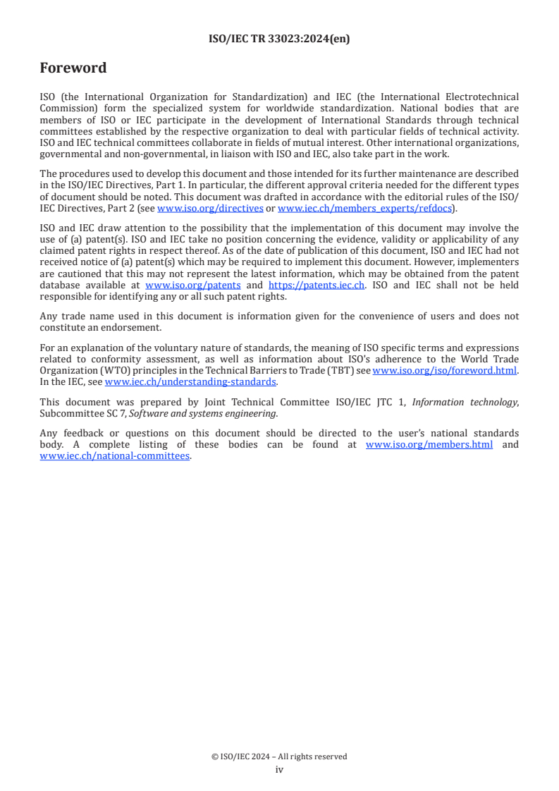 ISO/IEC TR 33023:2024 ISO/IEC TR 33023:2024 - Information technology — Process assessment — Application of ISO/IEC TS 33073 processes to the ISO/IEC 33020 process capability measurement scale
Released:1. 10. 2024 - Page 4 preview