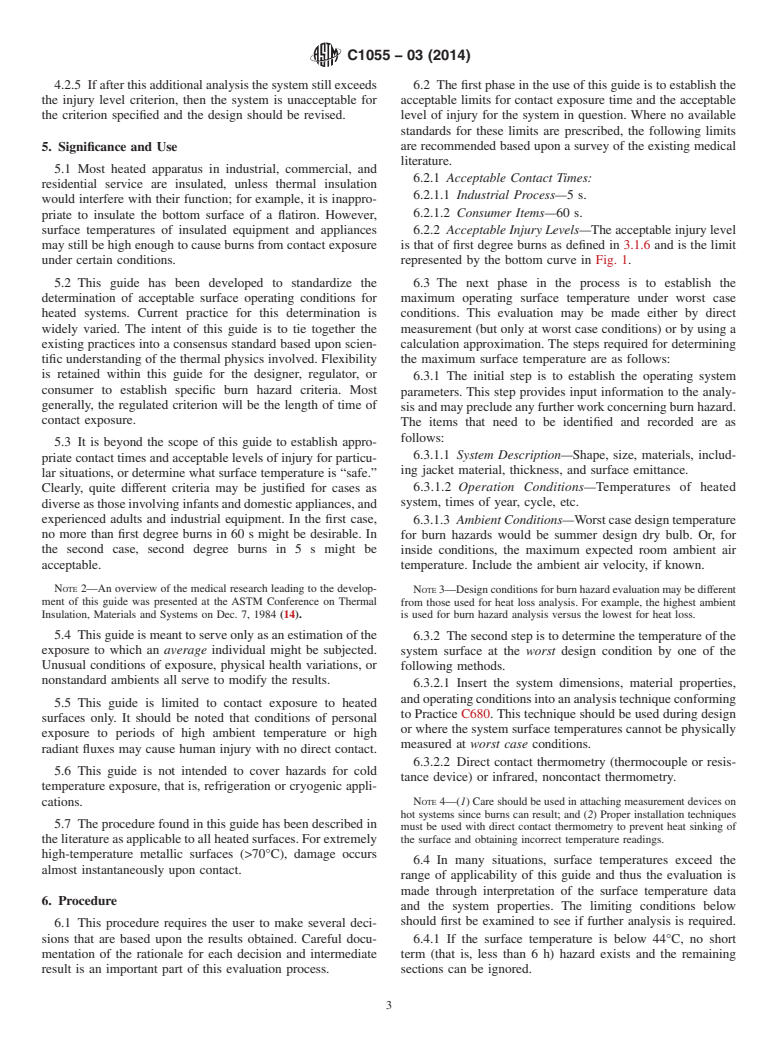 ASTM C1055-03(2014) - Standard Guide for  Heated System Surface Conditions that Produce Contact Burn  Injuries