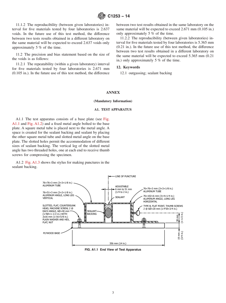 ASTM C1253-14 - Standard Test Method for  Determining the Outgassing Potential of Sealant Backing
