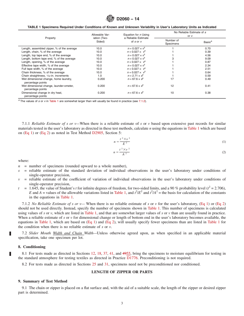 REDLINE ASTM D2060-14 - Standard Test Methods for  Measuring Zipper Dimensions