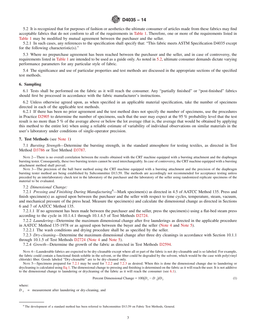 REDLINE ASTM D4035-14 - Standard Performance Specification for  Knitted Necktie and Scarf Fabrics