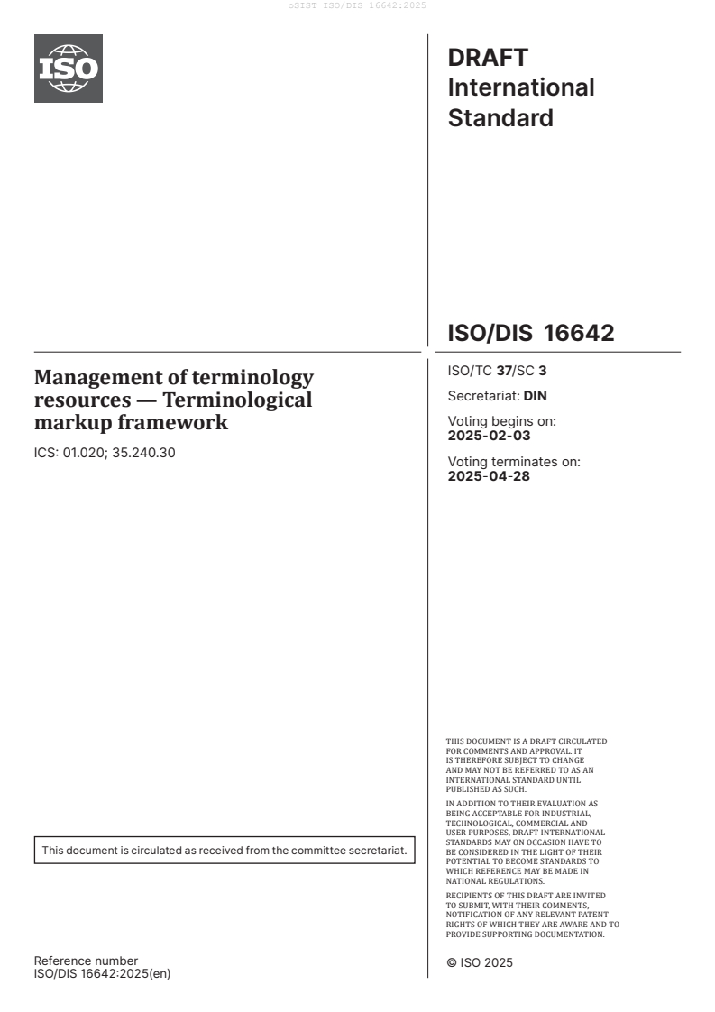 ISO/DIS 16642:2025