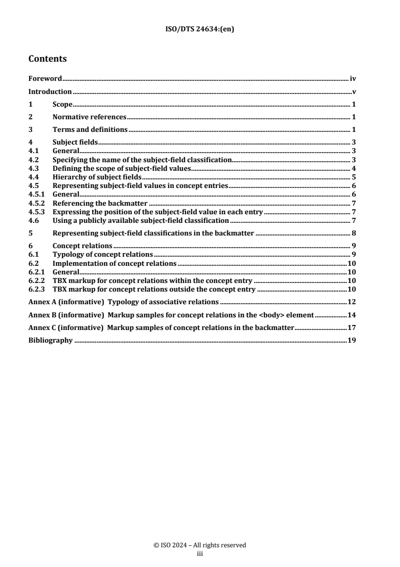 REDLINE ISO/DTS 24634 - Management of terminology resources — TermBase eXchange (TBX)-compliant representation of concept relations and subject fields
Released:25. 07. 2024