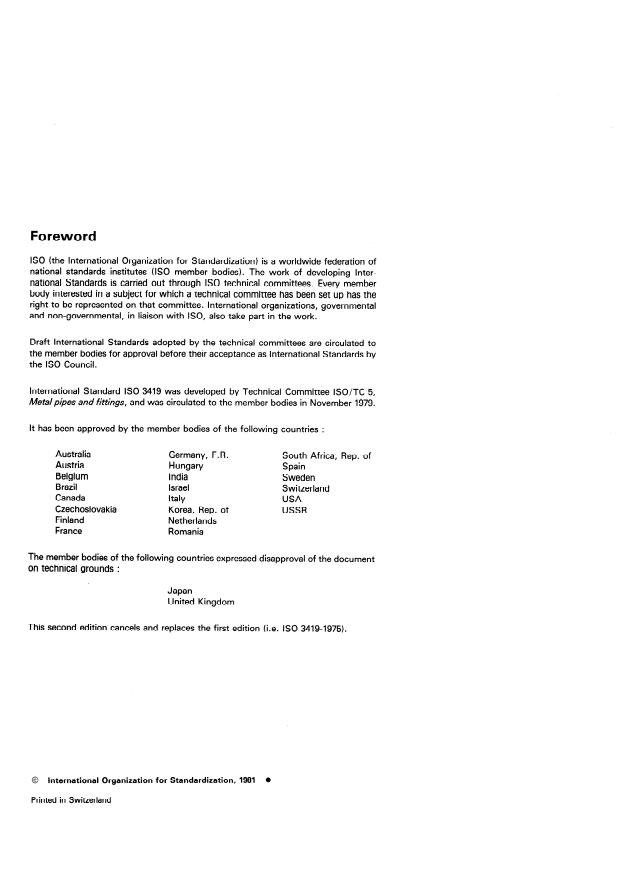 ISO 3419:1981 ISO 3419:1981 - Non-alloy and alloy steel butt-welding fittings - Page 2 preview