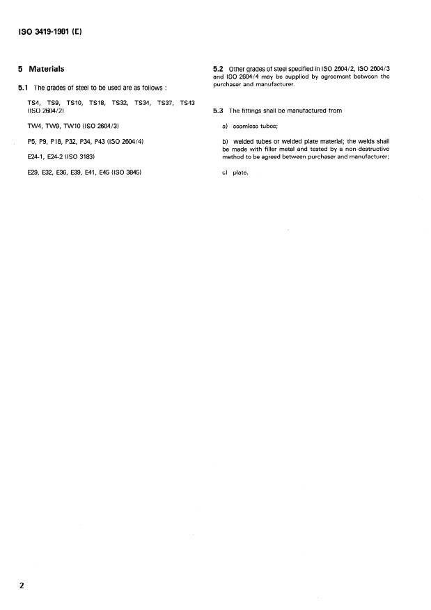 ISO 3419:1981 ISO 3419:1981 - Non-alloy and alloy steel butt-welding fittings - Page 4 preview
