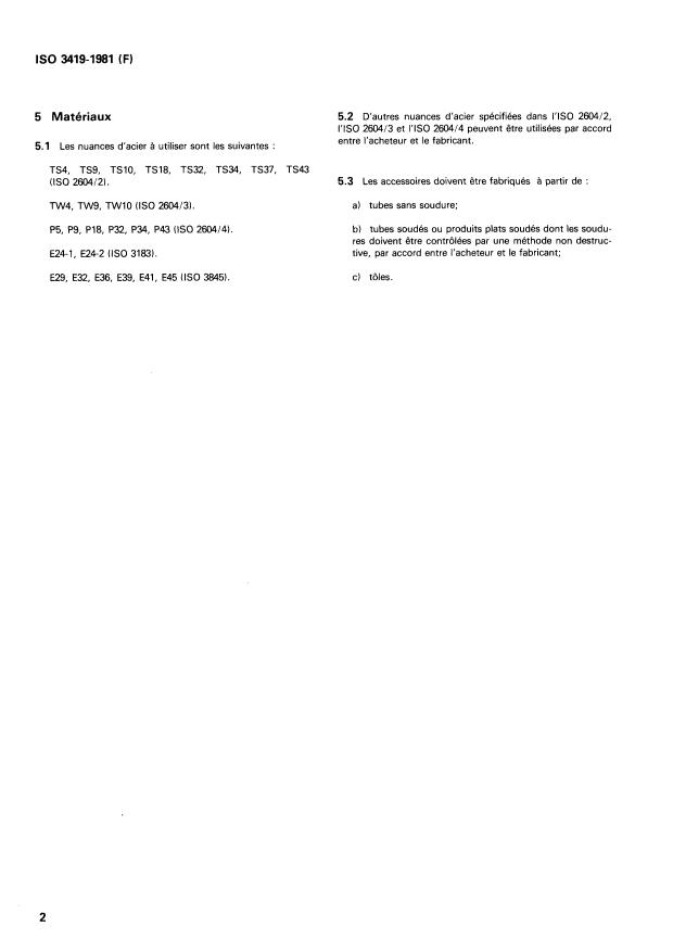 ISO 3419:1981 ISO 3419:1981 - Accessoires a souder bout a bout en acier non allié et allié - Page 4 preview