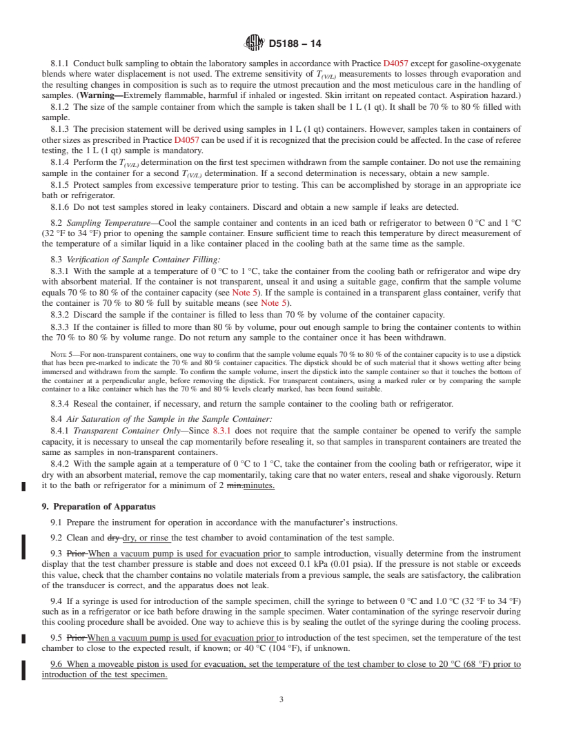 REDLINE ASTM D5188-14 - Standard Test Method for Vapor-Liquid Ratio Temperature Determination of Fuels &#40;Evacuated  Chamber and Piston Based Method&#41;