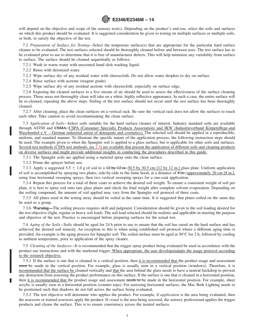 REDLINE ASTM E2346/E2346M-14 - Standard Guide for Sensory Evaluation of Household Hard Surface-Cleaning Products with Emphasis on Spray Triggers