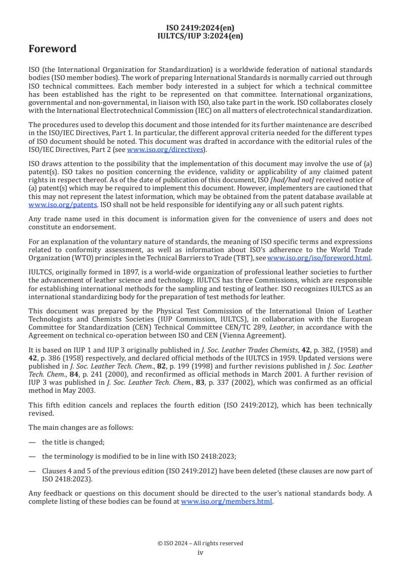 ISO 2419:2024 ISO 2419:2024 - Leather — Physical and mechanical tests — Specimen and test piece conditioning
Released:13. 08. 2024 - Page 4 preview