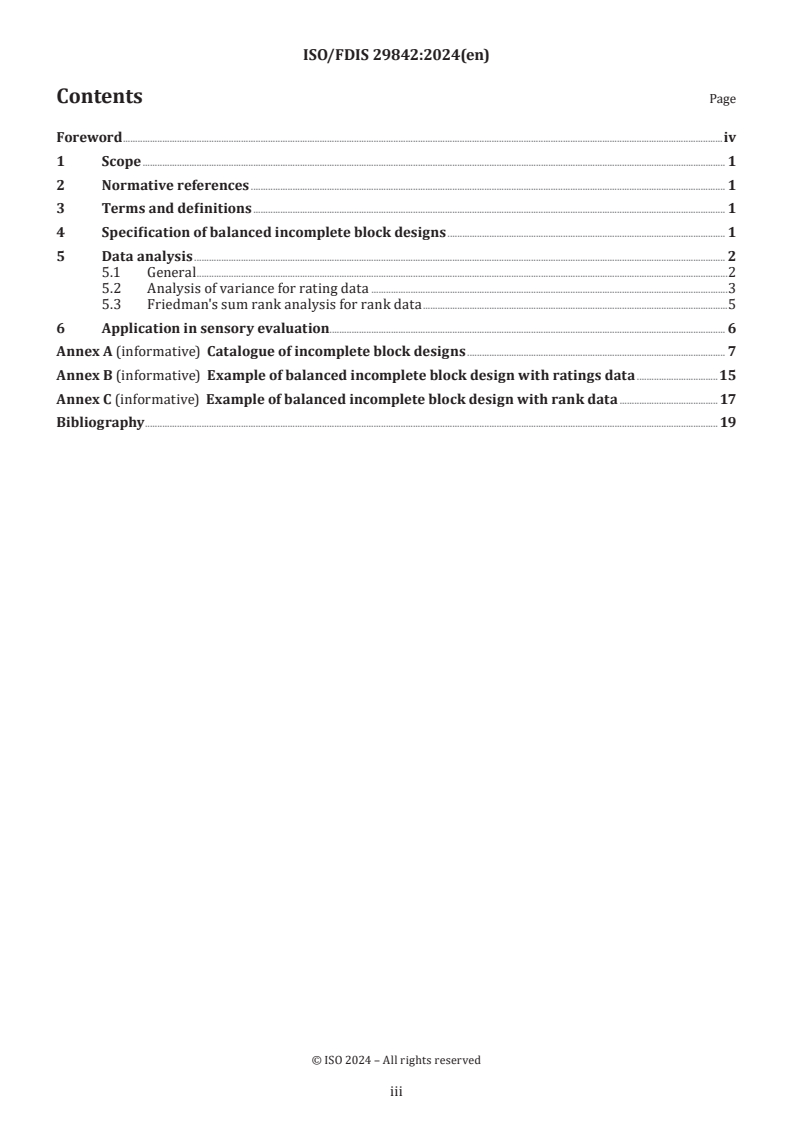 ISO/FDIS 29842 - Sensory analysis — Methodology — Balanced incomplete block designs
Released:6. 03. 2024