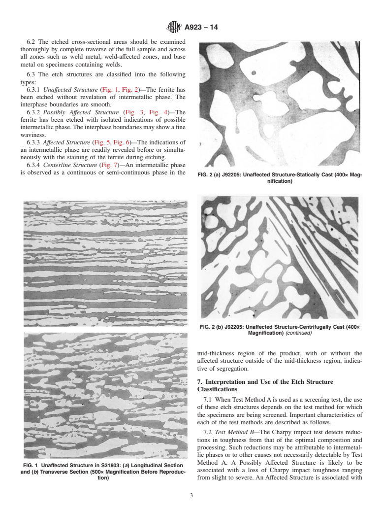 ASTM A923-14 - Standard Test Methods for  Detecting Detrimental Intermetallic Phase in Duplex Austenitic/Ferritic  Stainless Steels