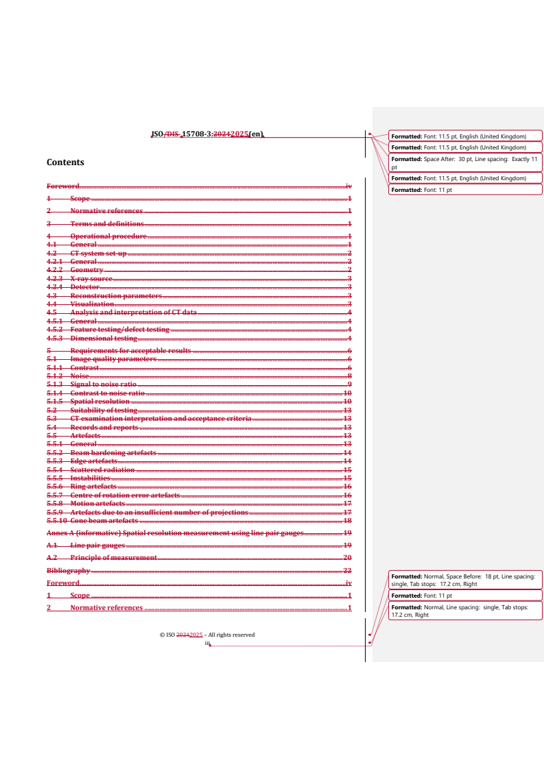 REDLINE ISO/FDIS 15708-3 - Non-destructive testing — Radiation methods for computed tomography — Part 3: Operation and interpretation
Released:4. 03. 2025