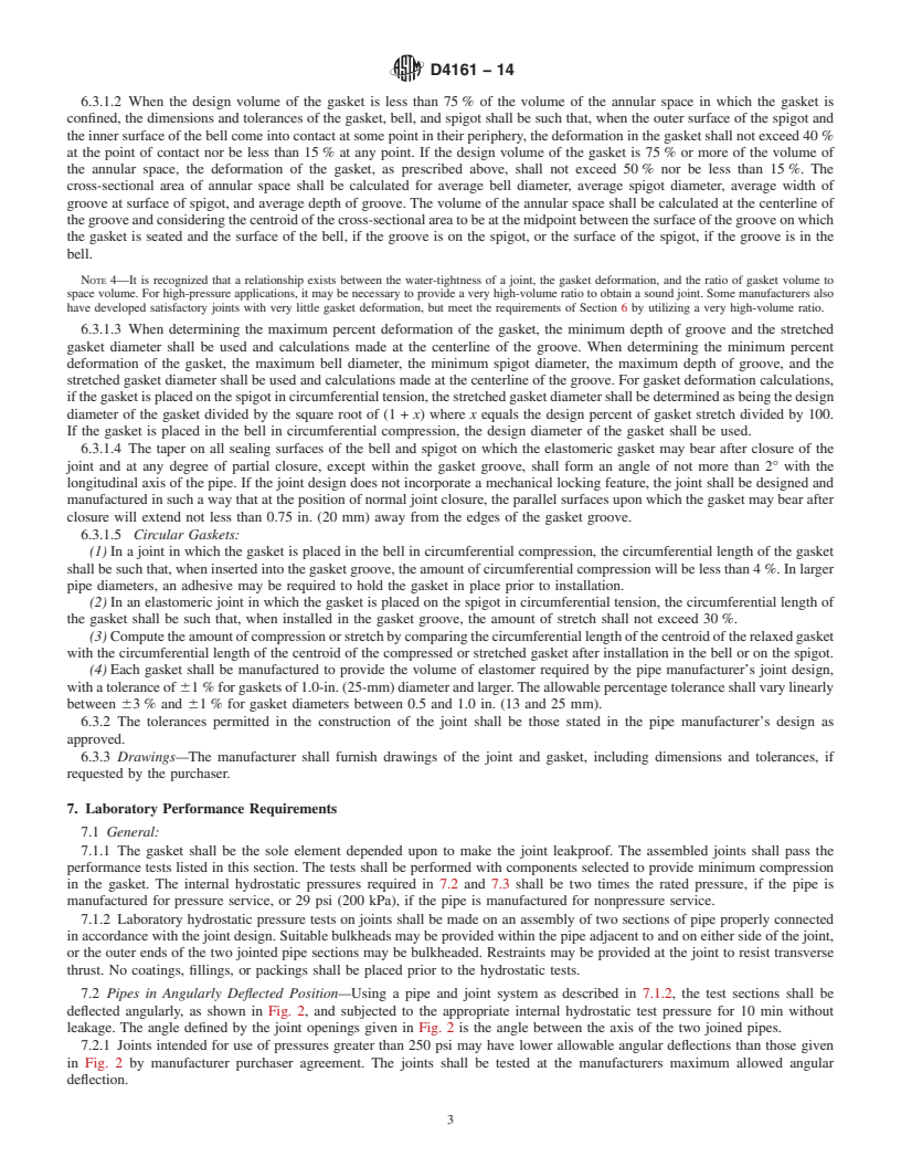 REDLINE ASTM D4161-14 - Standard Specification for  &ldquo;Fiberglass&rdquo; &#40;Glass-Fiber-Reinforced Thermosetting-Resin&#41;  Pipe Joints Using Flexible Elastomeric Seals