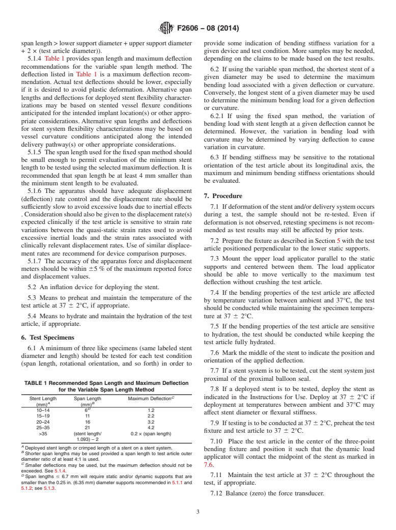 ASTM F2606-08(2014) - Standard Guide for  Three-Point Bending of Balloon Expandable Vascular Stents and  Stent Systems