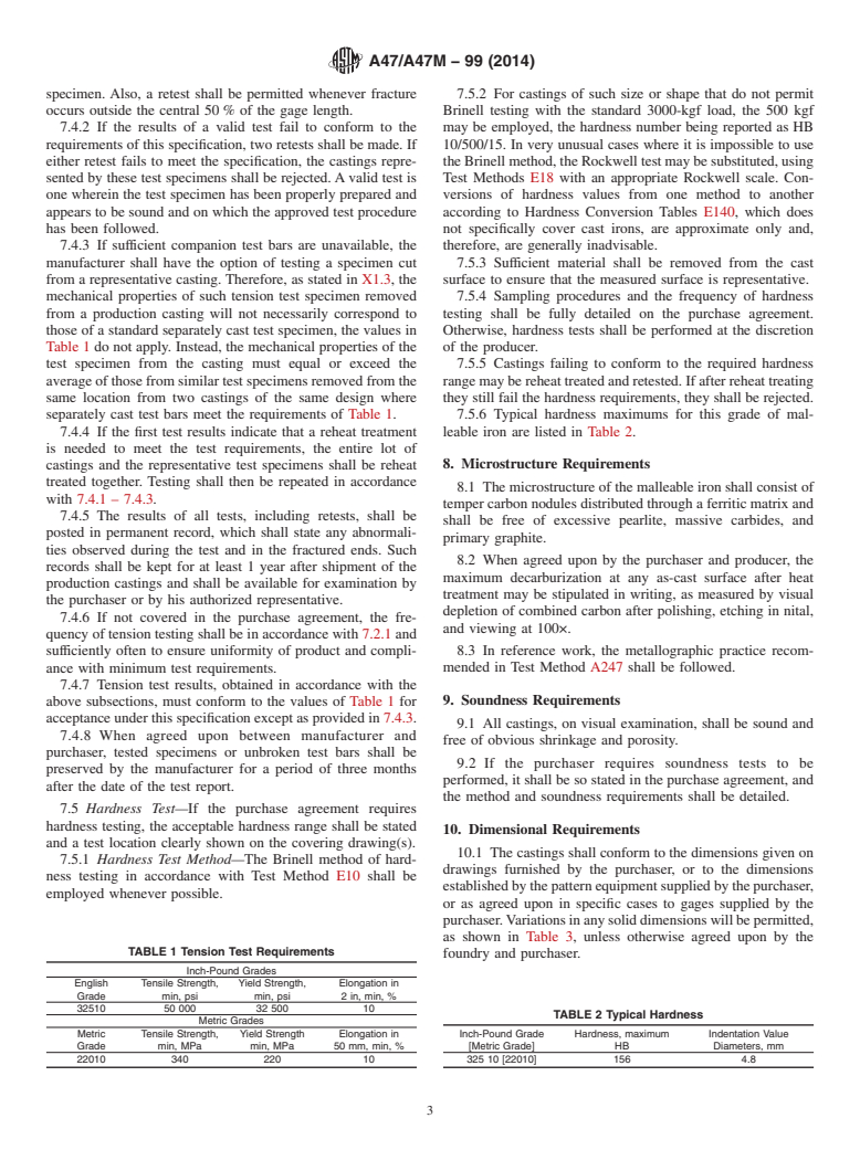 ASTM A47/A47M-99(2014) - Standard Specification for  Ferritic Malleable Iron Castings