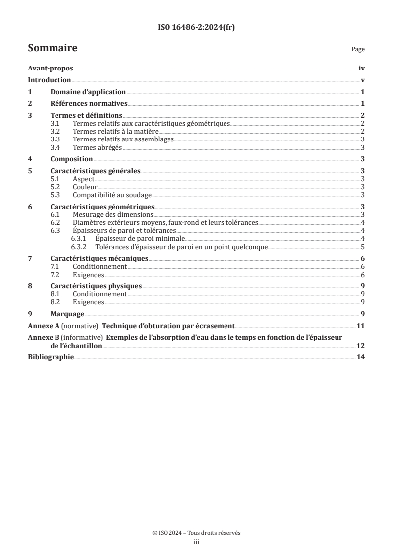 ISO 16486-2:2024 - Systèmes de canalisations en matières plastiques pour la distribution de combustibles gazeux — Systèmes de canalisations en polyamide non plastifié (PA-U) avec assemblages par soudage et assemblages mécaniques — Partie 2: Tubes
Released:11/29/2024