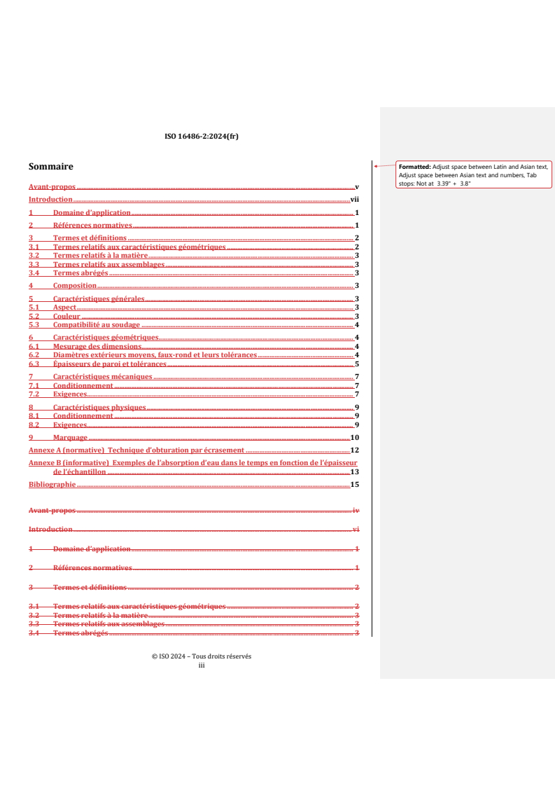 REDLINE ISO 16486-2:2024 - Systèmes de canalisations en matières plastiques pour la distribution de combustibles gazeux — Systèmes de canalisations en polyamide non plastifié (PA-U) avec assemblages par soudage et assemblages mécaniques — Partie 2: Tubes
Released:11/29/2024