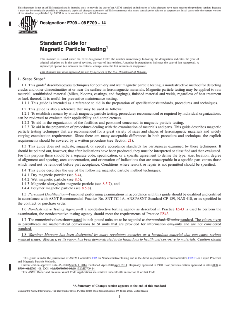 REDLINE ASTM E709-14 - Standard Guide for  Magnetic Particle Testing