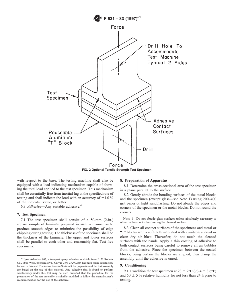 ASTM F521-83(1997)e1 - Standard Test Methods for Bond Integrity of Transparent Laminates