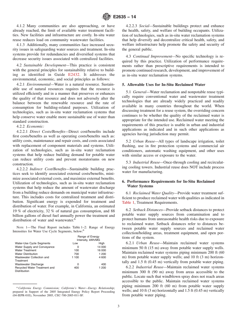 ASTM E2635-14 - Standard Practice for  Water Conservation in Buildings Through In-Situ Water Reclamation